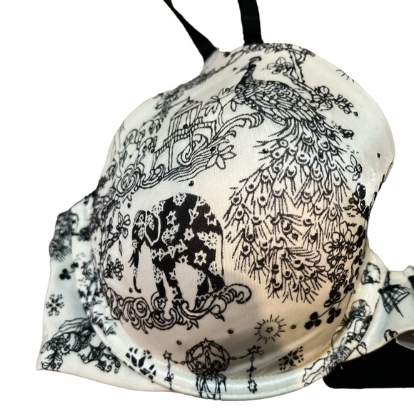 Victoria's Secret 34C biofit bra padded full coverage black and white GUC - Picture 3 of 5